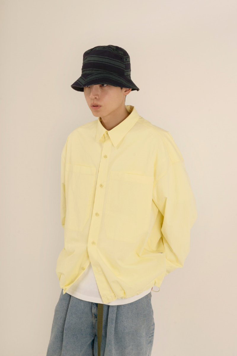 [nought] Big Pocket String Shirts / Lemon