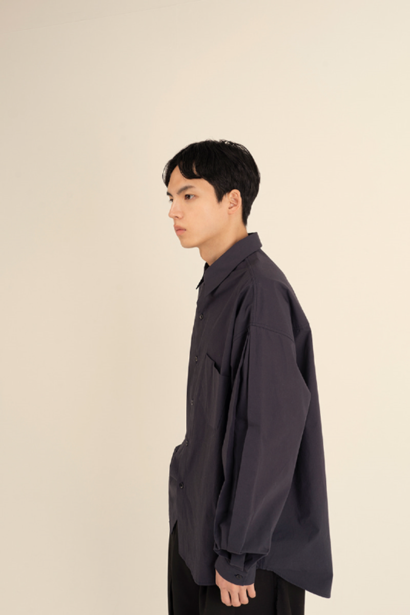 [nought]Pleat Sleeve Shirts / Navy