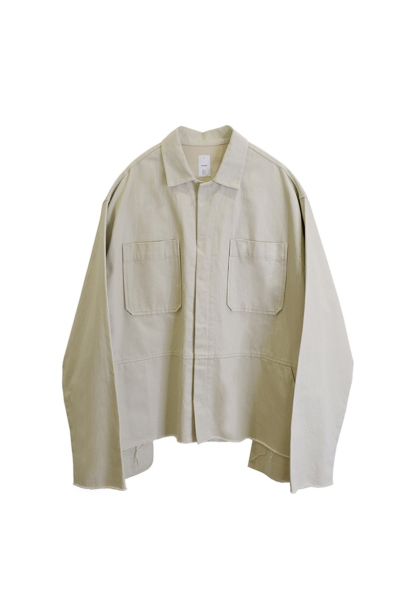 [nought] Cut Off Twill Jacket / Olive Grey