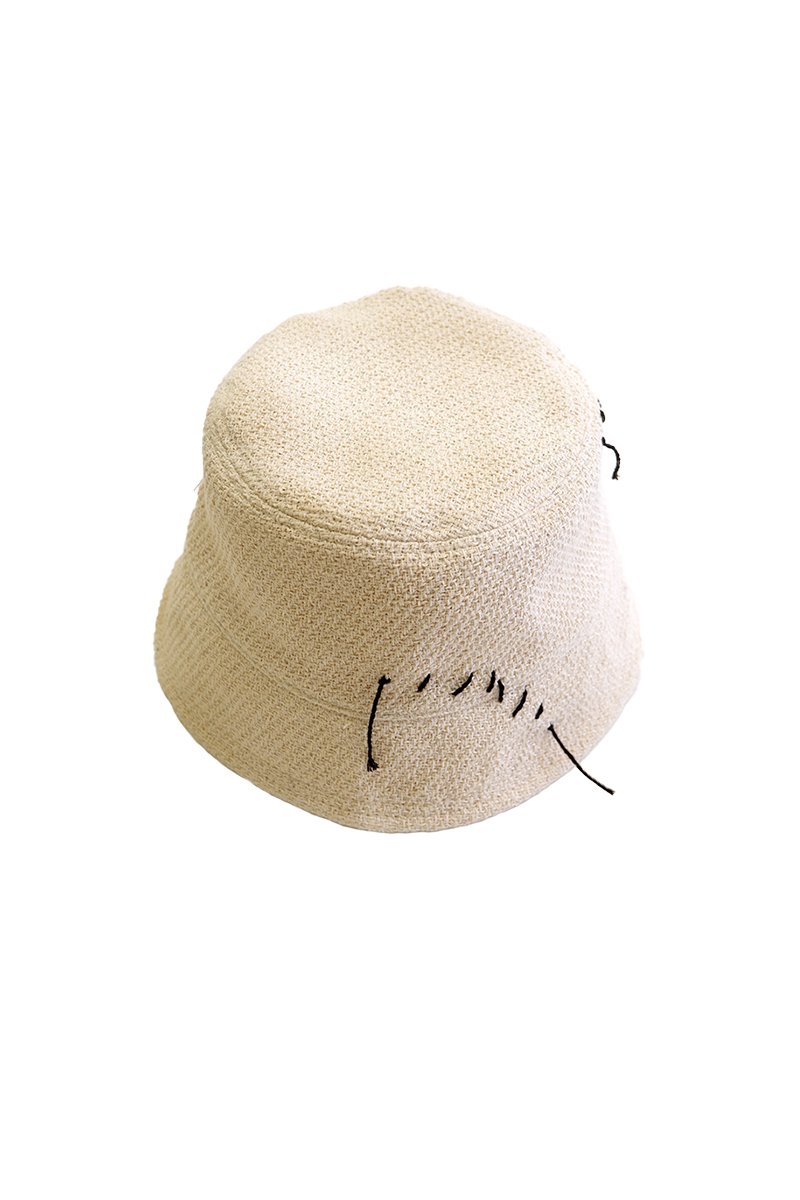 [nought] Hand Stitch Bucket Hat / Natural