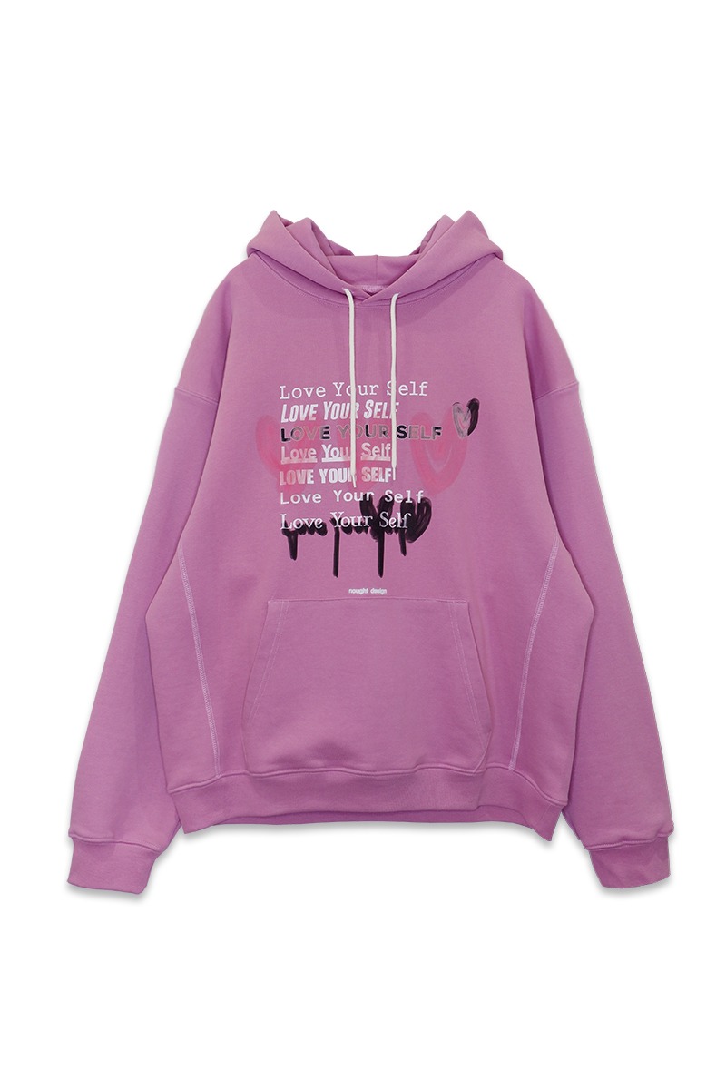 [nought] Love Yourself Sweat Hoodie / Cassis Pink