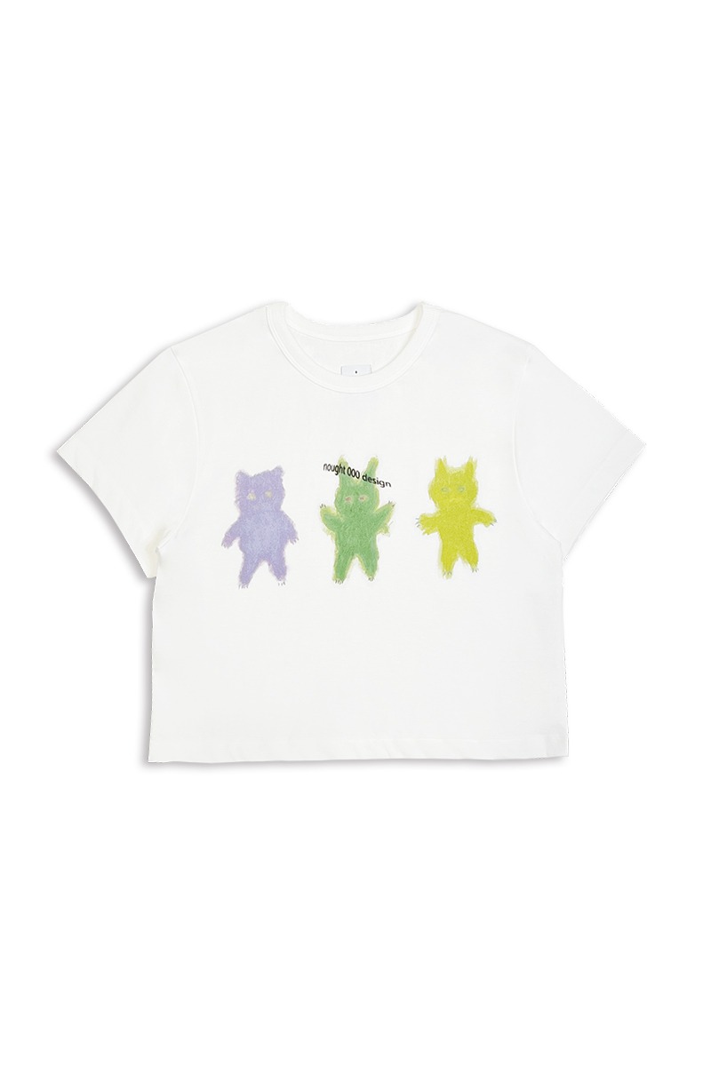 [nought] Odd Toys  Crop T-Shirt / White