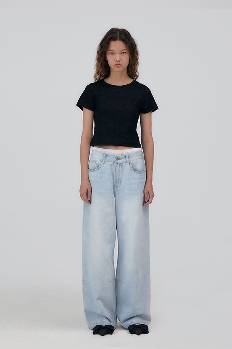 [MILLO WOMEN] Vintage Wide Denim Pants / Light Blue