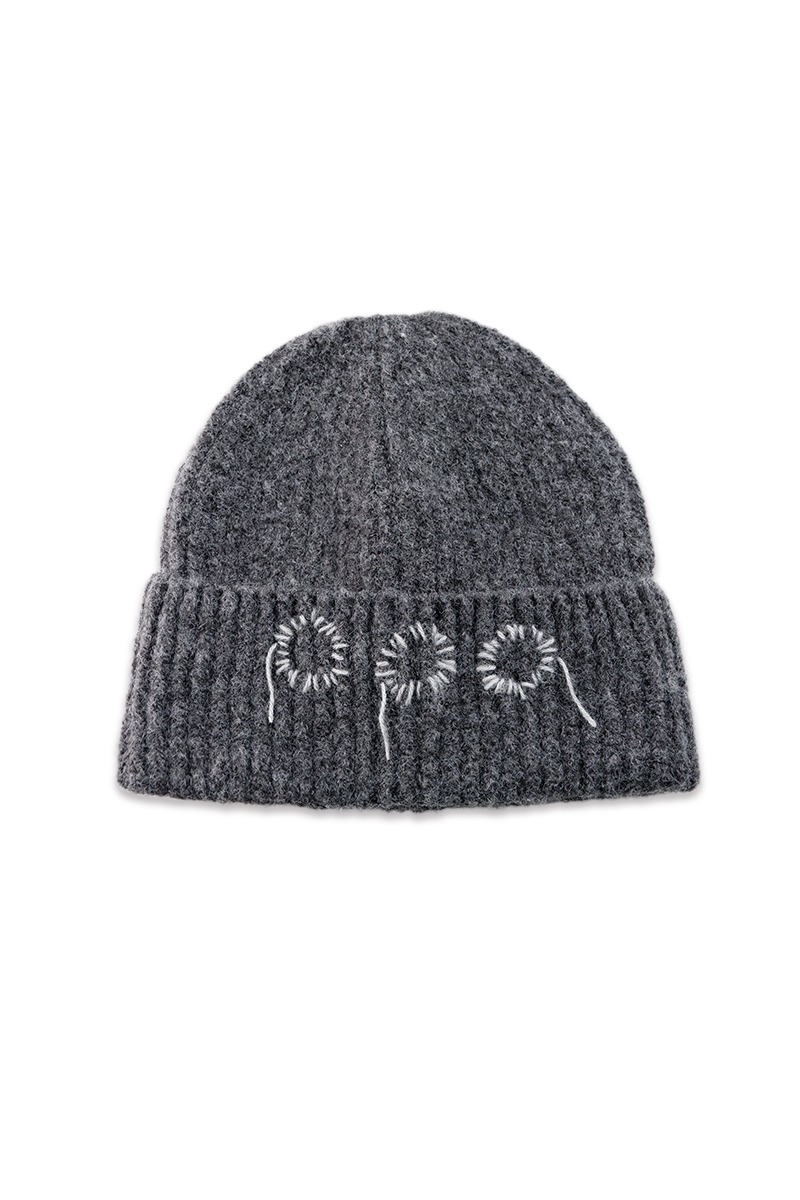[nought] 000 Hand Stitch Beanie / Charcoal