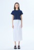 [rennesmia] Low Rise Nylon Long Skirt / White(RESTOCK)