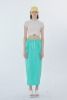 [rennesmia] Low Rise Nylon Long Skirt / Mint