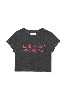 [MILLO WOMEN] Faded Crop T-Shirt  / Charcoal