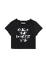 [MILLO WOMEN] Typography Crop T-Shirt  / Black
